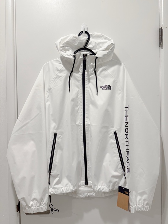 The North Face Other - The North Face White Rain Jacket with Hood Novelty TNF